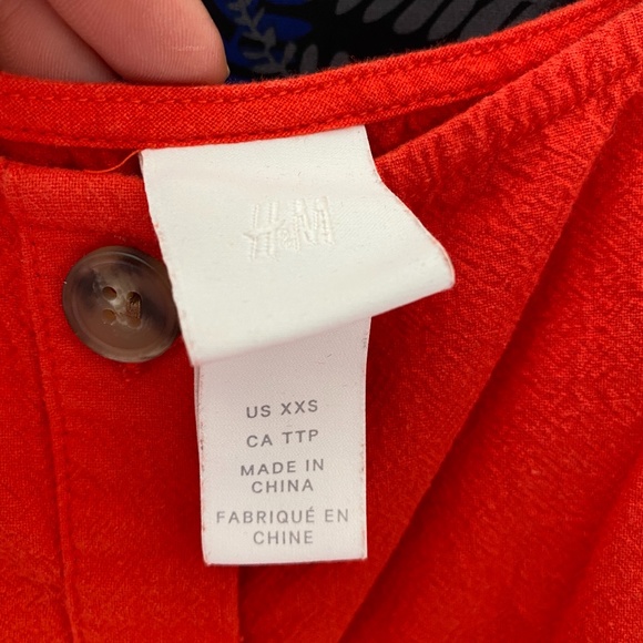 H&M Linen Like Red/Orange xxl long dress - Picture 4 of 4